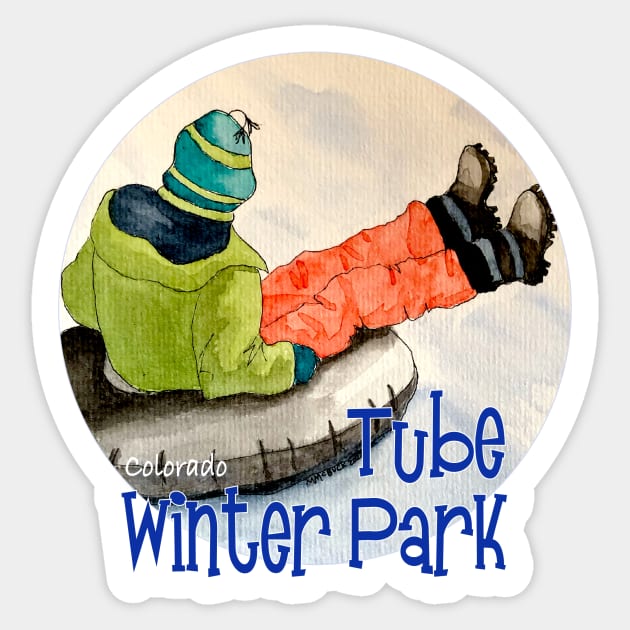 Snow Tubing At Winter Park, Colorado Sticker by MMcBuck